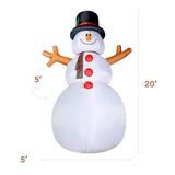 Fraser Hill Farm 20 ft. Giant Pre-Lit Snowman Inflatable with 6 Flickering RGB Lights