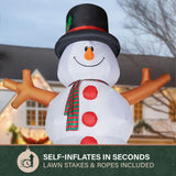 Fraser Hill Farm 20 ft. Giant Pre-Lit Snowman Inflatable with 6 Flickering RGB Lights