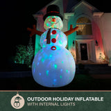 Fraser Hill Farm 20 ft. Giant Pre-Lit Snowman Inflatable with 6 Flickering RGB Lights
