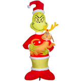Gemmy 8 ft. Airblown Grinch Holding Max Christmas Inflatable with LED Light