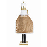 Glitzhome 24" Handcrafted Wooden Gold King Christmas Nutcracker with Jeweled Crown and Staff