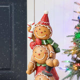 29.25" Christmas Stacked Gingerbread Man Porch Decor, Holiday Statue