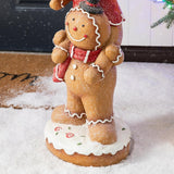 29.25" Christmas Stacked Gingerbread Man Porch Decor, Holiday Statue