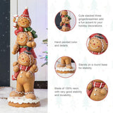 29.25" Christmas Stacked Gingerbread Man Porch Decor, Holiday Statue