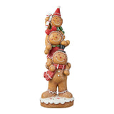 29.25" Christmas Stacked Gingerbread Man Porch Decor, Holiday Statue