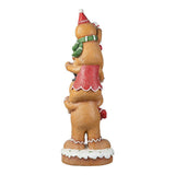 29.25" Christmas Stacked Gingerbread Man Porch Decor, Holiday Statue