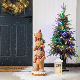 29.25" Christmas Stacked Gingerbread Man Porch Decor, Holiday Statue