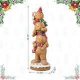 29.25" Christmas Stacked Gingerbread Man Porch Decor, Holiday Statue