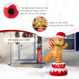 Glitzhome 6 ft. Lighted 360° Rotating Gingerbread Man Christmas Inflatable