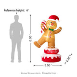 Glitzhome 6 ft. Lighted 360° Rotating Gingerbread Man Christmas Inflatable