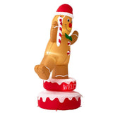 Glitzhome 6 ft. Lighted 360° Rotating Gingerbread Man Christmas Inflatable