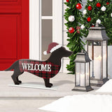 Glitzhome 36" Pre-Lit Chunky Wood Reindeer Porch Decor with 6 Warm White LED Bulbs