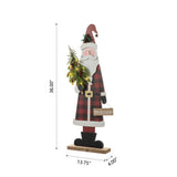 Glitzhome 36" Lighted Wooden Santa Porch Decor with Bulbs & Welcome Sign