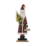 Glitzhome 36" Lighted Wooden Santa Porch Decor with Bulbs & Welcome Sign