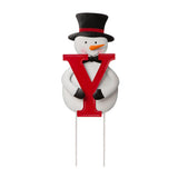 Glitzhome 48.23" Metal JOY Snowman Family Yard Stake with Vertical and Horizontal Display Options