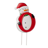 Glitzhome 48.23" Metal JOY Snowman Family Yard Stake with Vertical and Horizontal Display Options