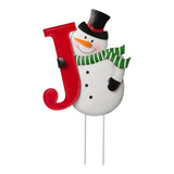 Glitzhome 48.23" Metal JOY Snowman Family Yard Stake with Vertical and Horizontal Display Options