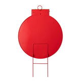 Glitzhome 32" Red Metal Christmas Ornament Yard Stake and Hanging Wall Decor