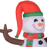 Homcom 6 ft. Pre-Lit 3 Penguins Building a Snowman Christmas Inflatable