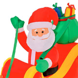 Homcom 8 ft. Wide Pre-Lit Santa Sleigh and Reindeer Christmas Inflatable
