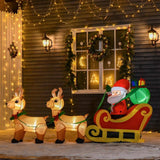 Homcom 8 ft. Wide Pre-Lit Santa Sleigh and Reindeer Christmas Inflatable