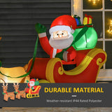Homcom 8 ft. Wide Pre-Lit Santa Sleigh and Reindeer Christmas Inflatable