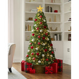 Home Accents Holiday 6.5 ft. Pre-Lit Festive Pine Artificial Christmas Tree with 200 Lights