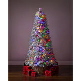 Home Accents Holiday 6.5 ft. Pre-Lit Flocked Pine Artificial Christmas Tree with 200 Lights