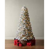 Home Accents Holiday 6.5 ft. Pre-Lit Flocked Pine Artificial Christmas Tree with 200 Lights