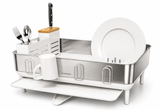 simplehuman Stainless Steel Frame Dish Rack with Swivel Spout & Knife Block