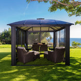 Paragon Siena Aluminum Hardtop Gazebo with Sliding Screen Walls