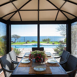 Paragon Siena Aluminum Hardtop Gazebo with Sliding Screen Walls