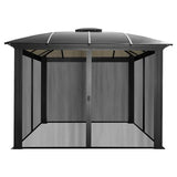 Paragon Siena Aluminum Hardtop Gazebo with Sliding Screen Walls