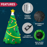 8 ft. Pre-Lit Christmas Tree Inflatable with Swirling LED Projection Lights
