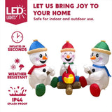 6 ft. Pre-Lit 3-Snowman Campfire Christmas Inflatable with Swirling LED Lights