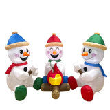 6 ft. Pre-Lit 3-Snowman Campfire Christmas Inflatable with Swirling LED Lights