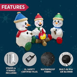6 ft. Pre-Lit 3-Snowman Campfire Christmas Inflatable with Swirling LED Lights