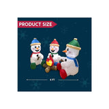 6 ft. Long Pre-Lit Snowmen with Campfire Christmas Inflatable