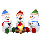 6 ft. Long Pre-Lit Snowmen with Campfire Christmas Inflatable