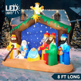 8 ft. Pre-Lit Christmas Nativity Scene Inflatable with Mary, Joseph, Baby Jesus, Wise Men and Sheep
