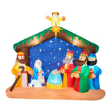 8 ft. Pre-Lit Christmas Nativity Scene Inflatable with Mary, Joseph, Baby Jesus, Wise Men and Sheep