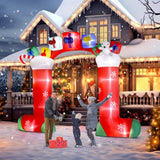 Karl Home 10.9 ft. Wide Pre-Lit Christmas Stocking Archway Inflatable with 11 LED Lights