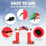 Karl Home 10.9 ft. Wide Pre-Lit Christmas Stocking Archway Inflatable with 11 LED Lights