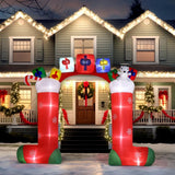 Karl Home 10.9 ft. Wide Pre-Lit Christmas Stocking Archway Inflatable with 11 LED Lights