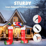 Karl Home 10.9 ft. Wide Pre-Lit Christmas Stocking Archway Inflatable with 11 LED Lights