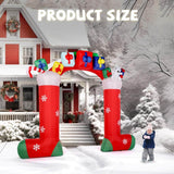 Karl Home 10.9 ft. Wide Pre-Lit Christmas Stocking Archway Inflatable with 11 LED Lights