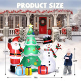 Karl Home 6.5 ft. Pre-Lit Santa, Snowman and Christmas Tree Inflatable with 11 LED Lights