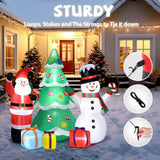 Karl Home 6.5 ft. Pre-Lit Santa, Snowman and Christmas Tree Inflatable with 11 LED Lights