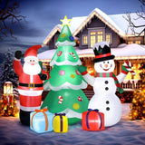 Karl Home 6.5 ft. Pre-Lit Santa, Snowman and Christmas Tree Inflatable with 11 LED Lights