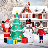 Karl Home 6.5 ft. Pre-Lit Santa, Snowman and Christmas Tree Inflatable with 11 LED Lights